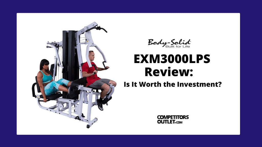 Body-Solid EXM3000LPS full home gym setup with dual 210 lb weight stacks