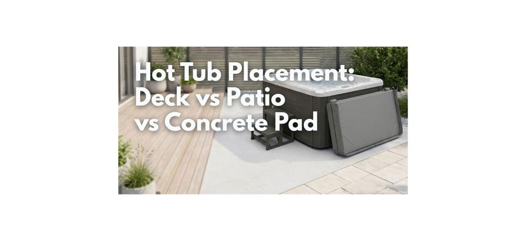 Hot tub installed on a level base with steps and clear service access