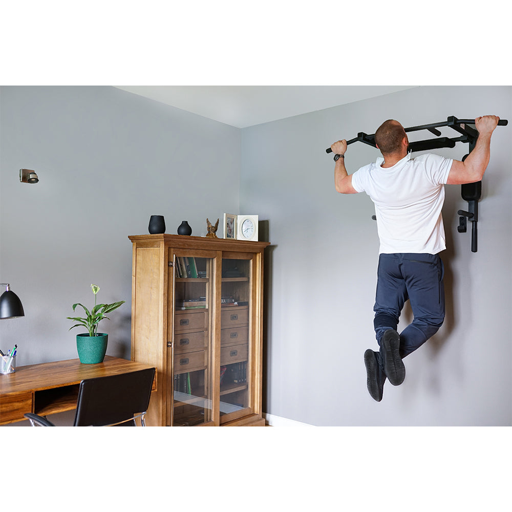 BenchK Wall Mounted Pull Up Bar and Dip Bar 2 in 1 D8