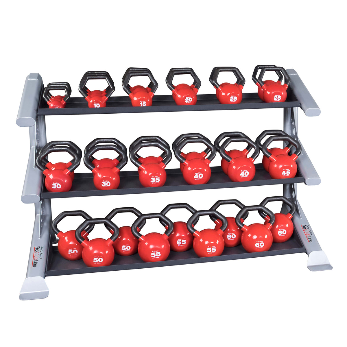 Body-Solid PCL SDKR 3 Tier Kettlebell Rack SDKR Red Kettlebell