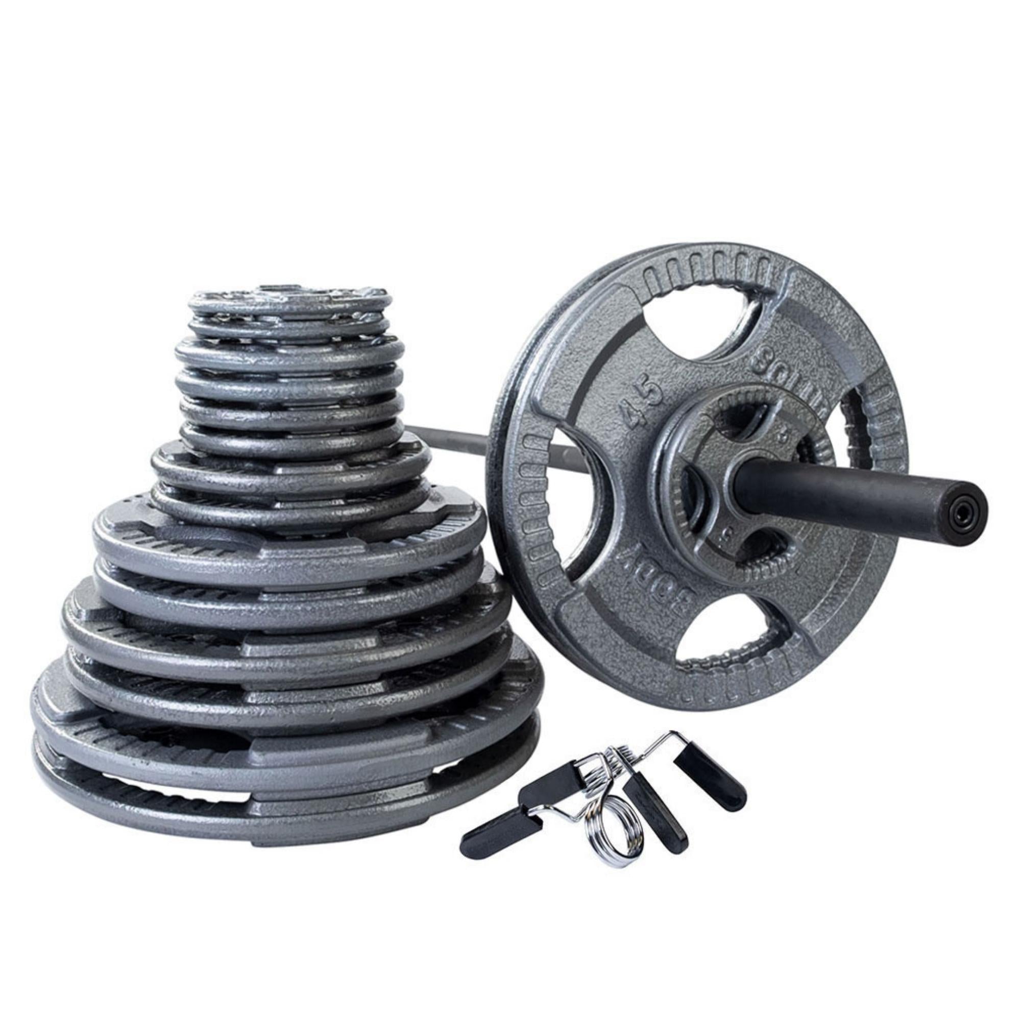 Body-Solid 400 lb. Olympic Gray Grip Weight Set OST400S