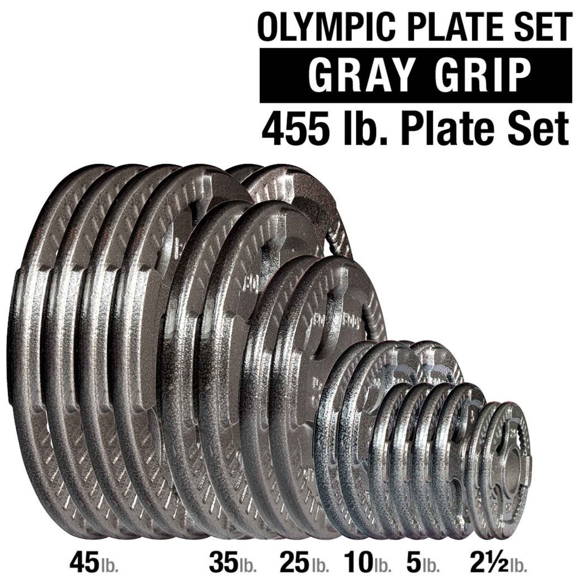 Body-Solid 455 lb. Body-Solid Gray Grip Olympic Set OST455-SP