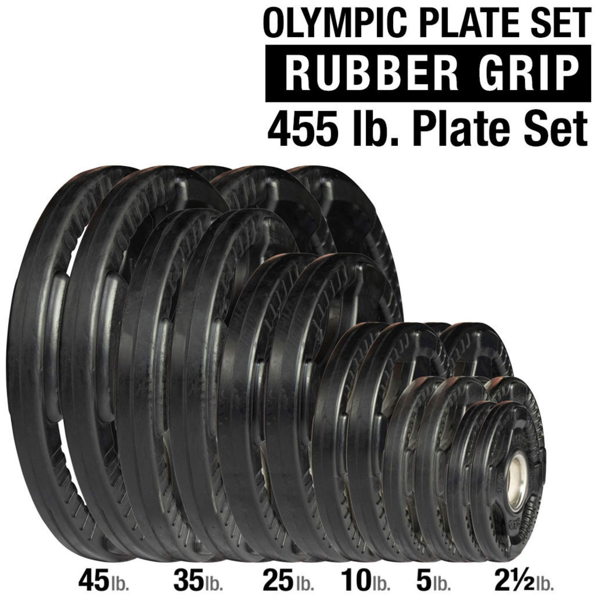 Body-Solid 455 lb. Set of Rubber Grip Plates ORST455-SP