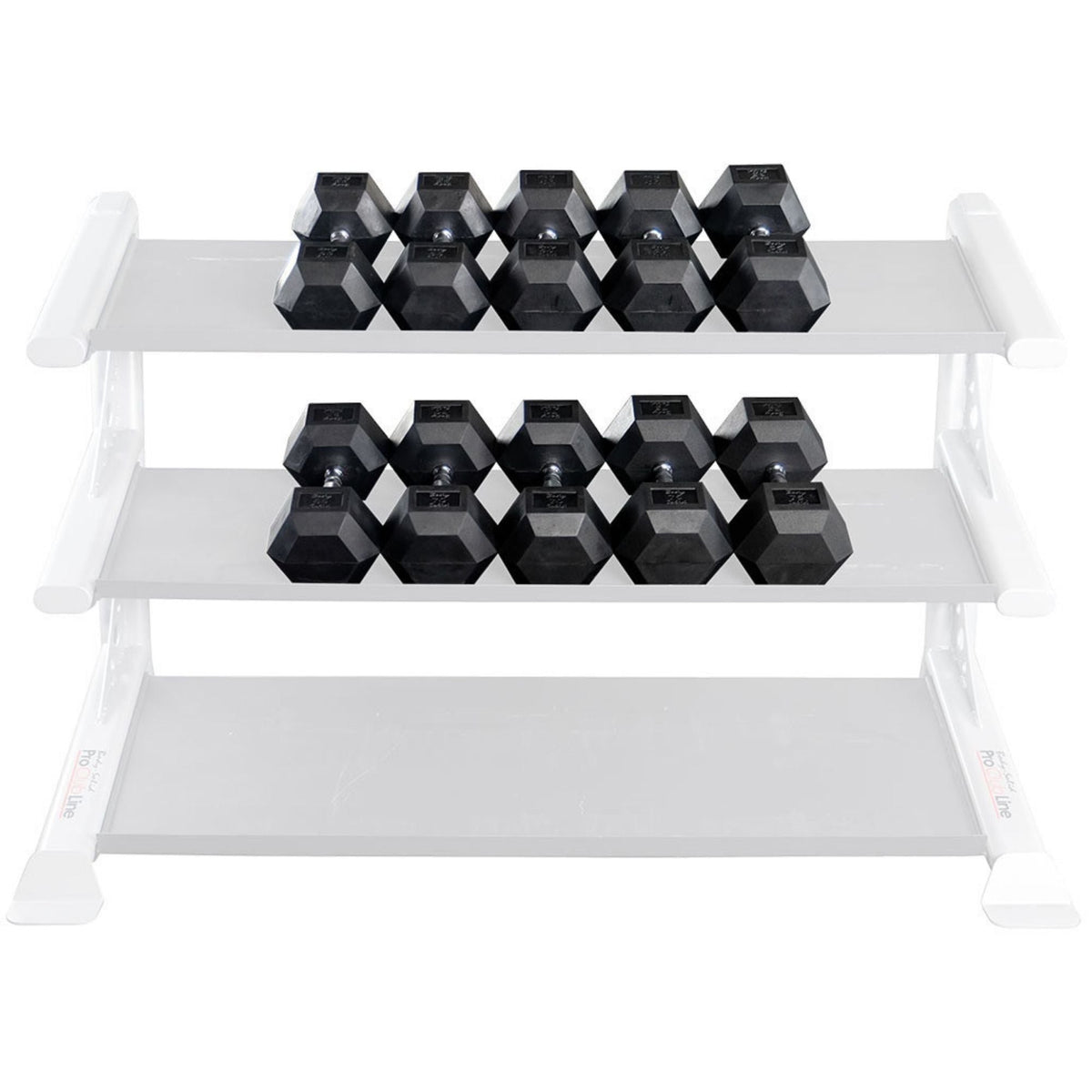 Body-Solid 55-75 lb. Rubber Hex Dumbbell Set SDRS650