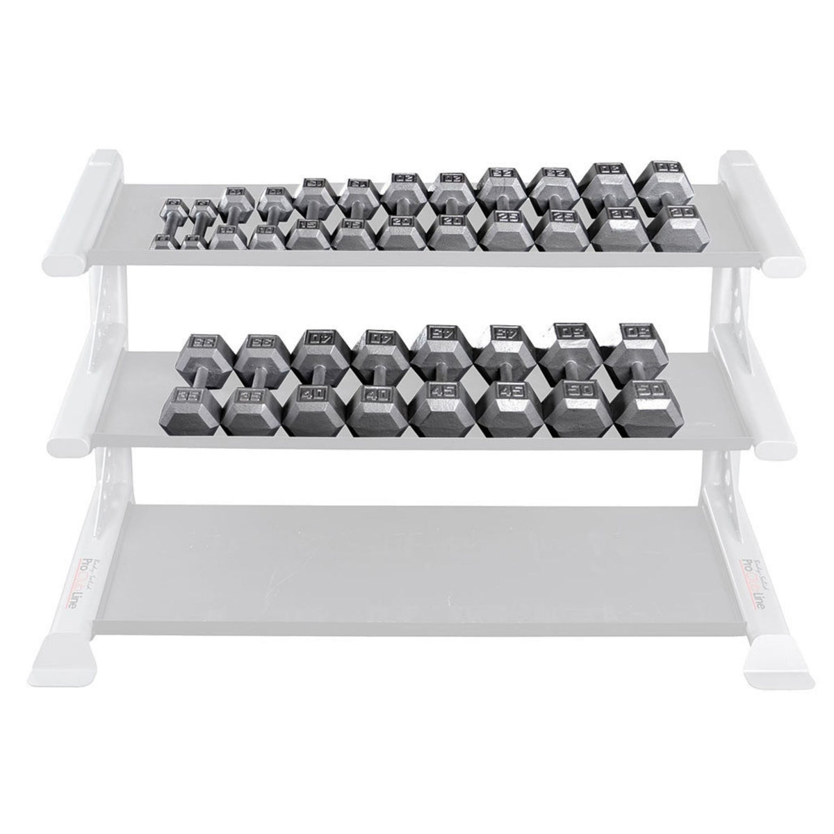 Body-Solid Iron Hex Dumbbell 5-50 lb Set SDS550