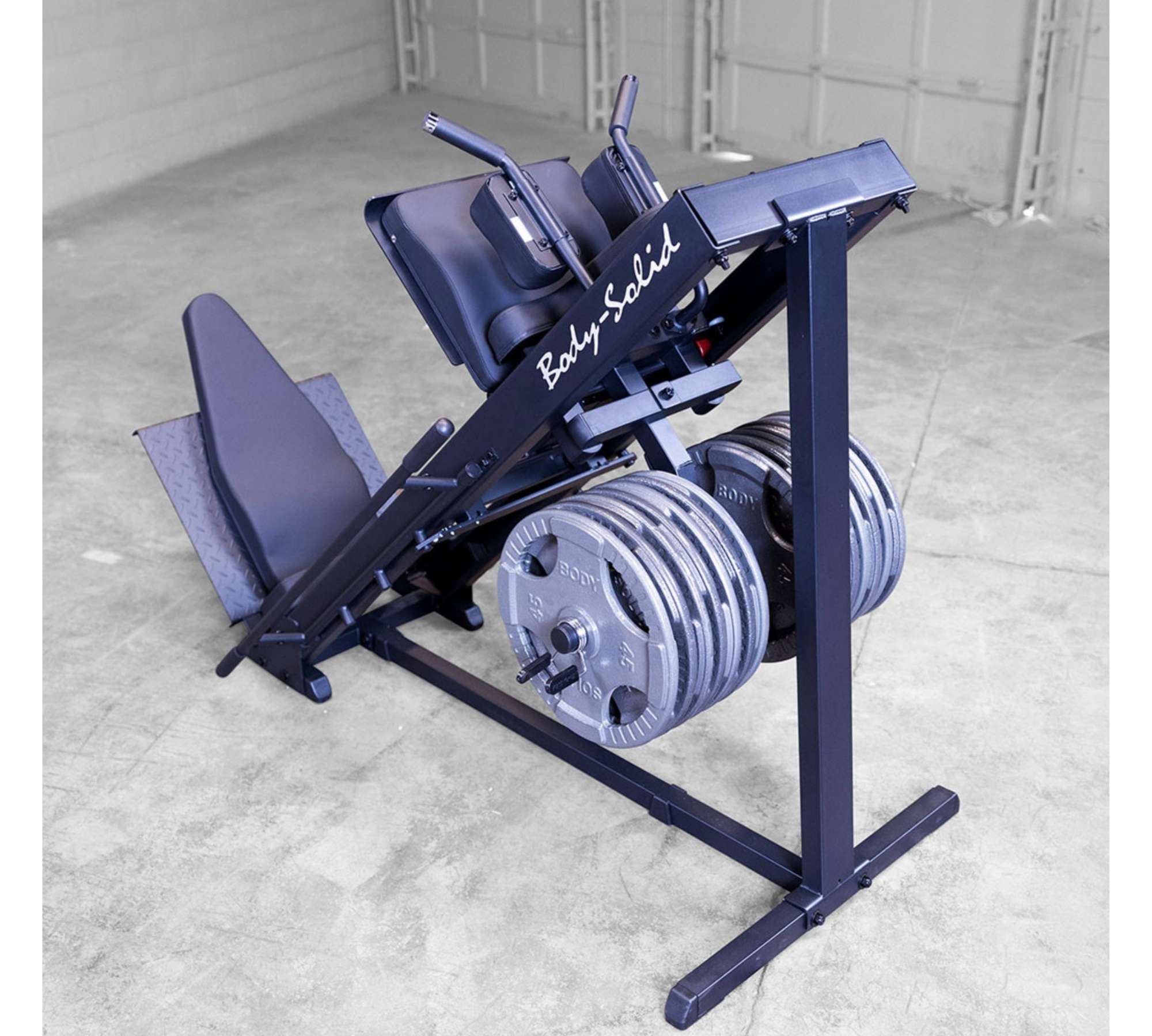 Body-Solid Leg Press & Hack Squat GLPH1100B with weight plates