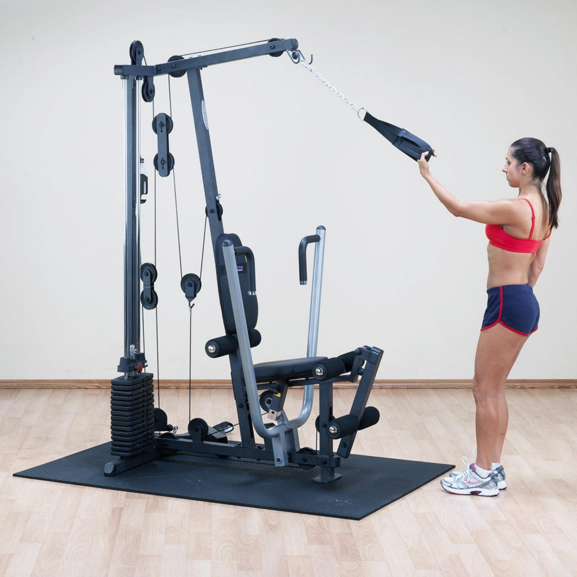 Body-Solid Multi-Station Gym G1S performing an upper-body cable exercise