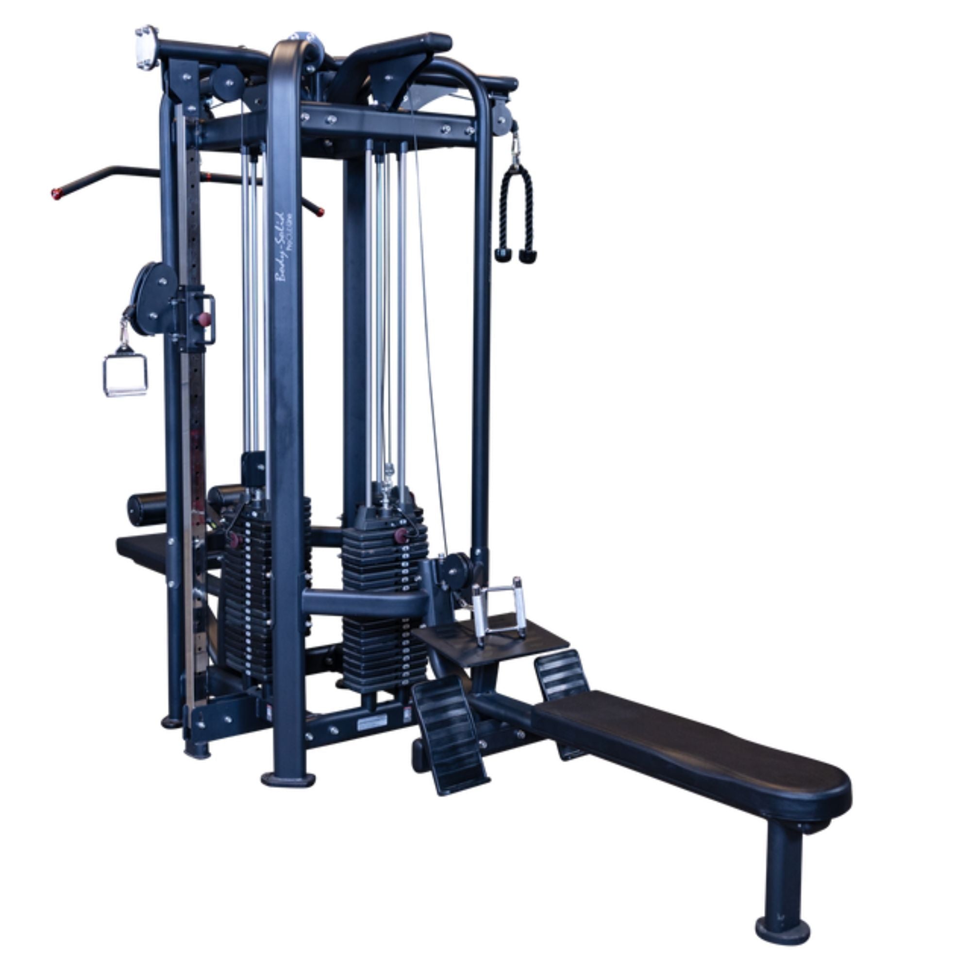 Body-Solid Pro ClubLine SJG Jungle Gym SJG100 Commercial-grade multi-functional cable gym machine with dual adjustable pulleys and multiple attachments for strength training.