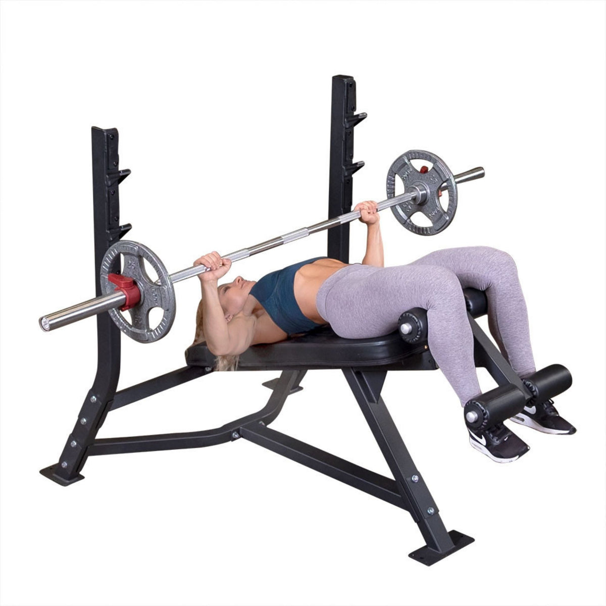 Body-Solid Pro Clubline Fixed Olympic Decline Bench SODB250 Extended Bench Press