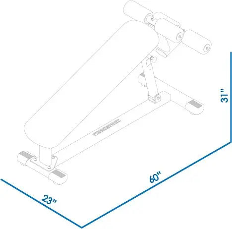 BodyKore Adjustable Decline Bench G205 Specifications