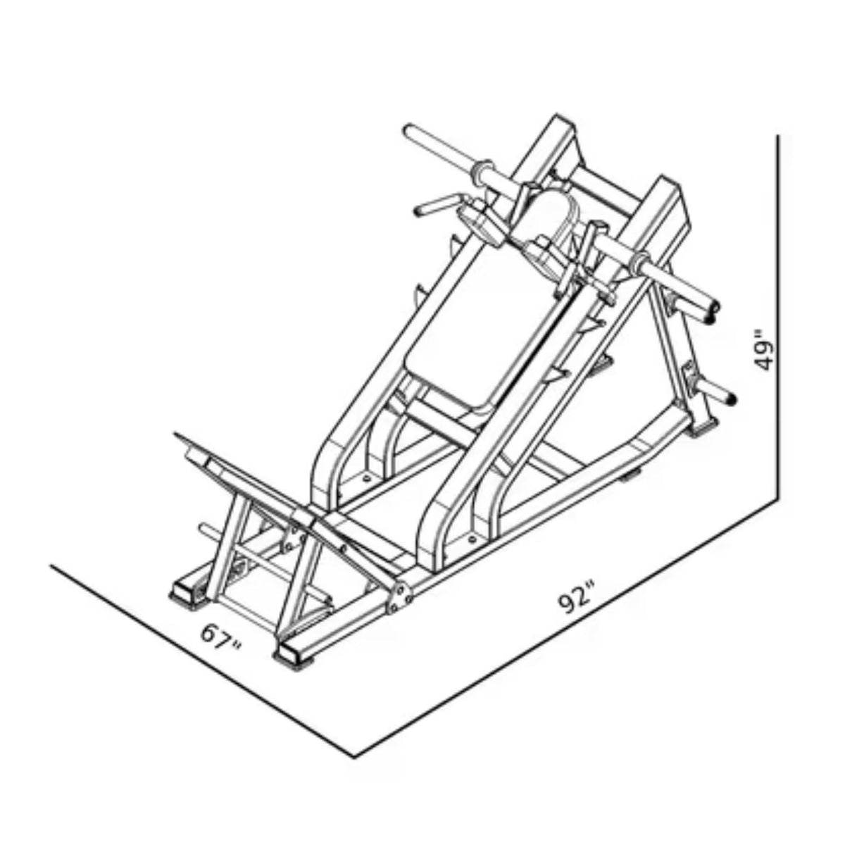 BodyKore Adjustable Hack Squat FL1811 Dimension