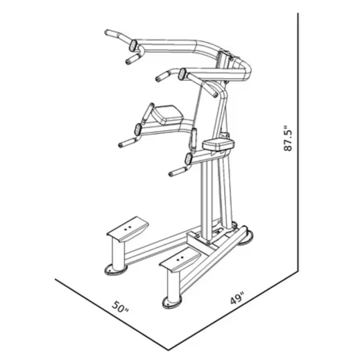BodyKore Elite Series Chin Dip Tower CF2110 Dimensions