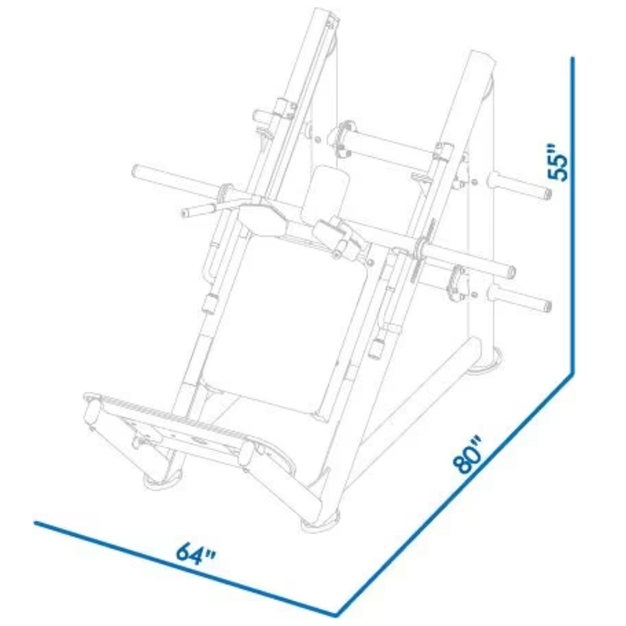 BodyKore Elite Series Hack Squat CF2175 Dimensions