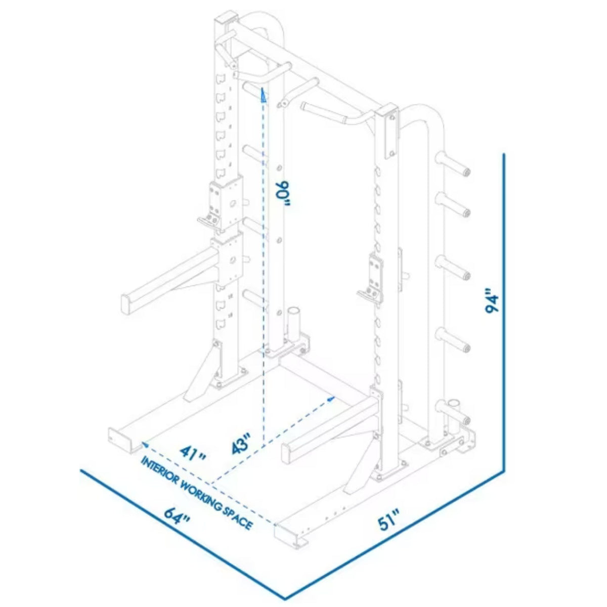 BodyKore Foundation Series Half Rack G701 Dimensions