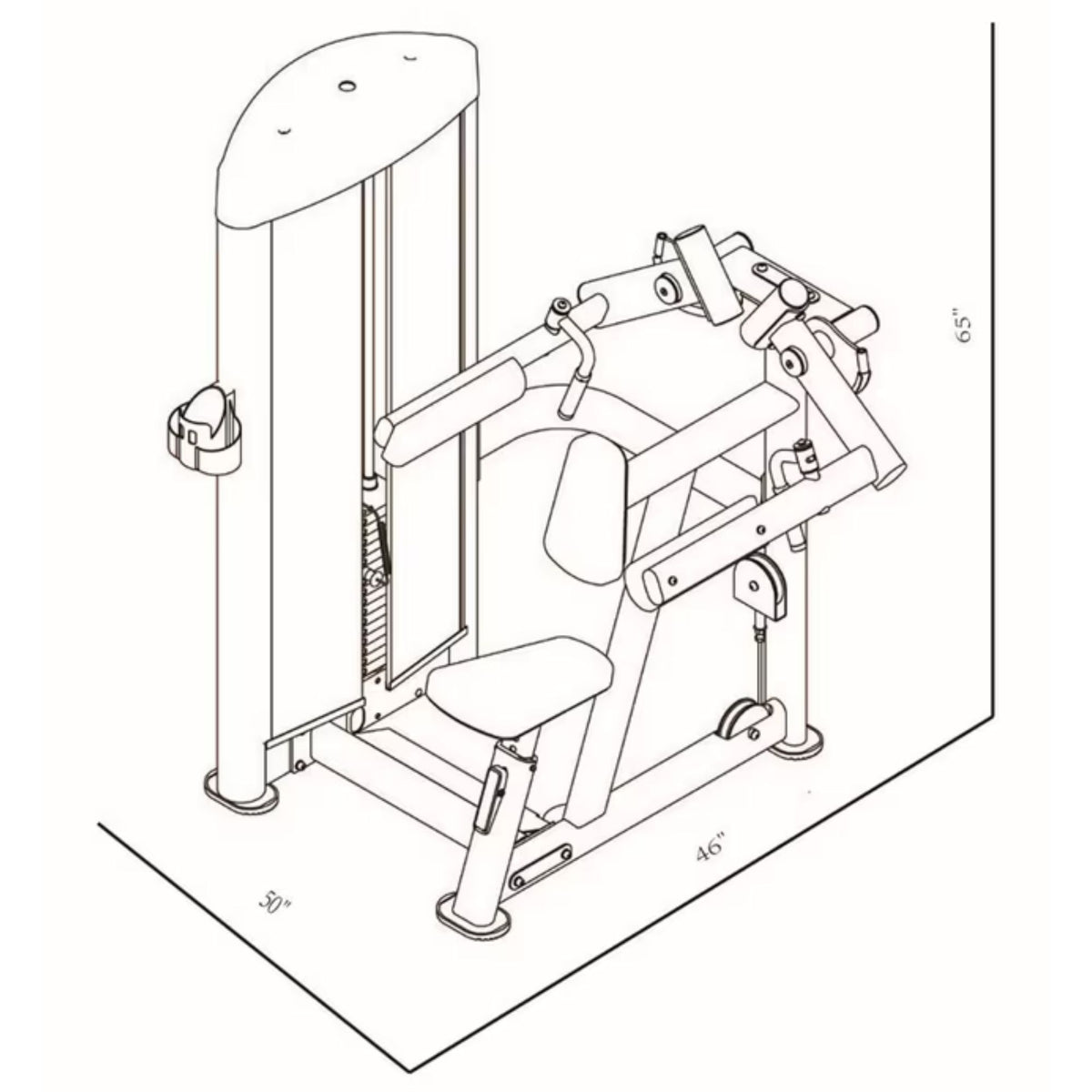 BodyKore Lateral Raise GR605 Dimensions