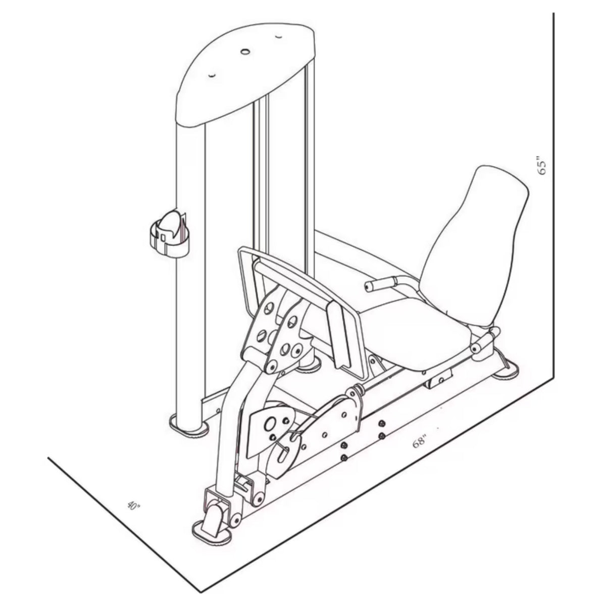 BodyKore Leg Press/Calf Extension GR631 Dimensions