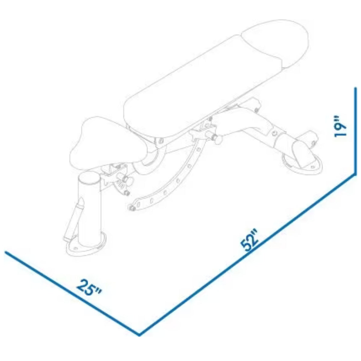 BodyKore Multi-adjustable Bench CF2106 Dimensions