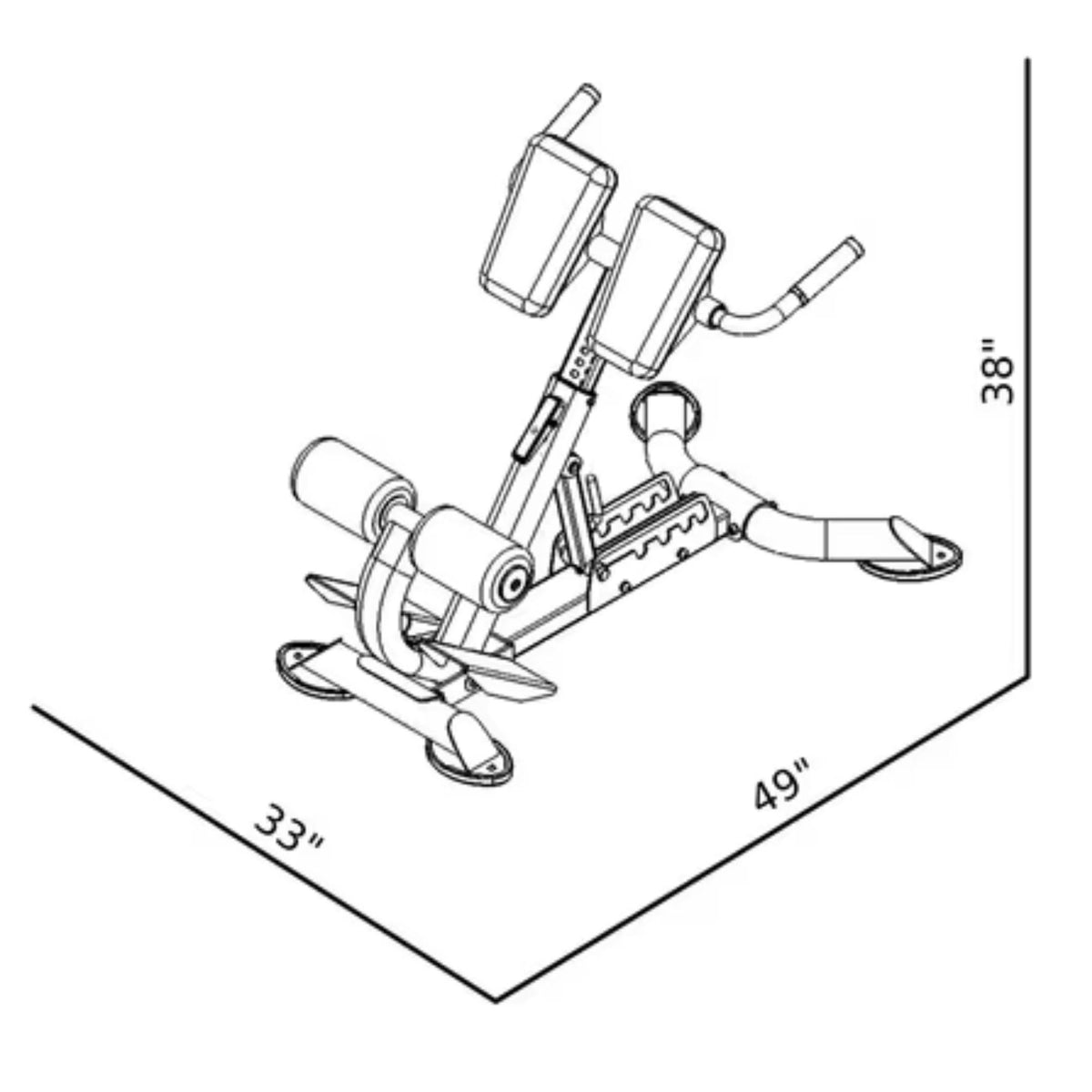 BodyKore Multi Hyper Extension CF2104 Dimensions