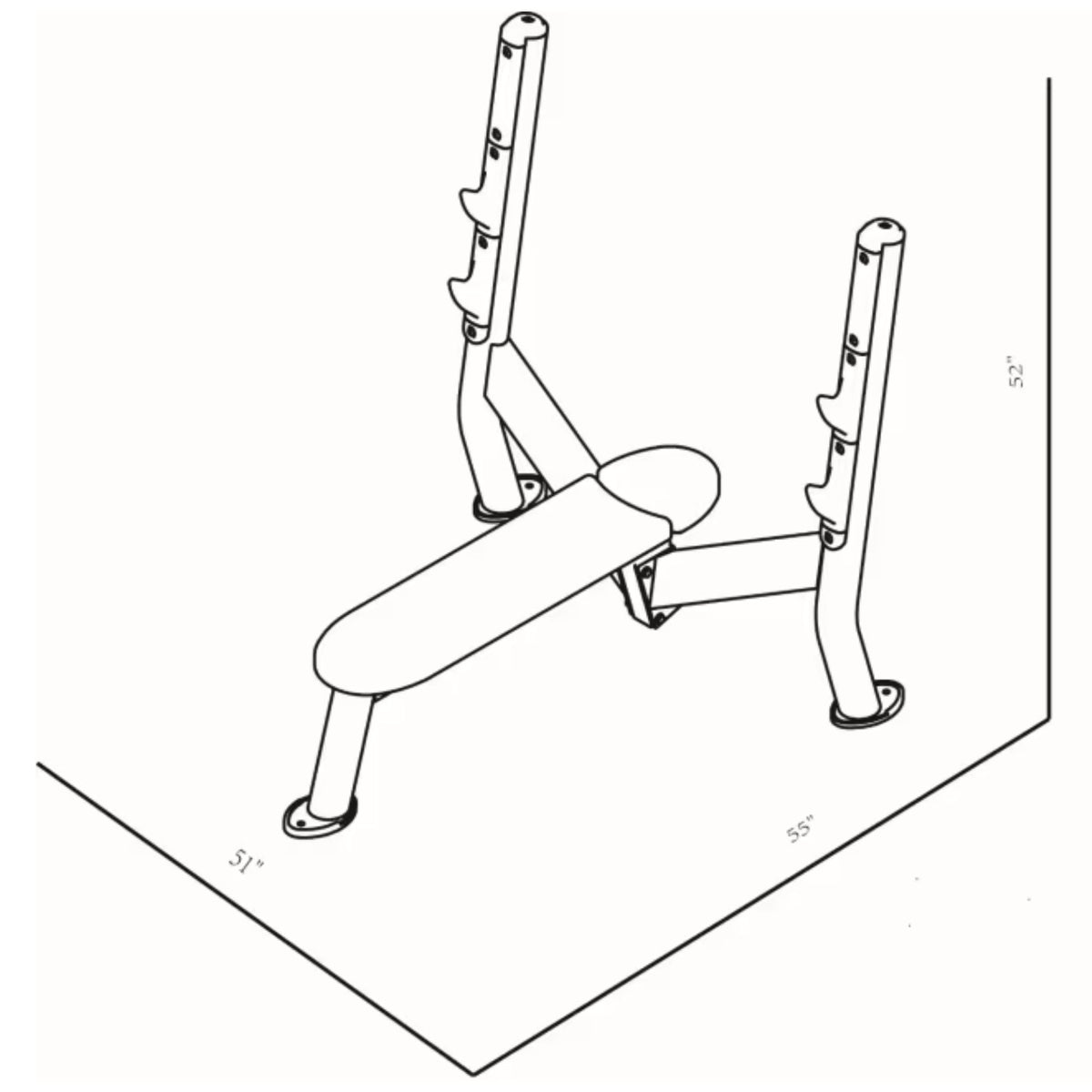 BodyKore Olympic Bench Press CF2151 Dimensions