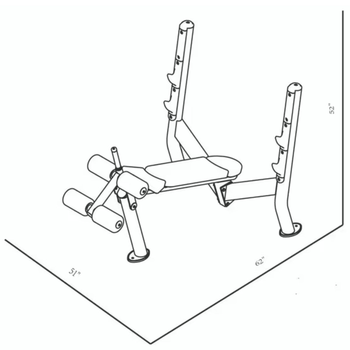 BodyKore Olympic Decline Press CF2153 Dimensions