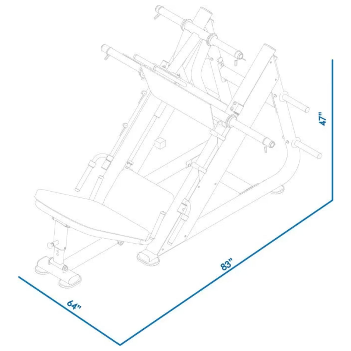 BodyKore Signature Series 45 Degree Leg Press G277 Dimensions