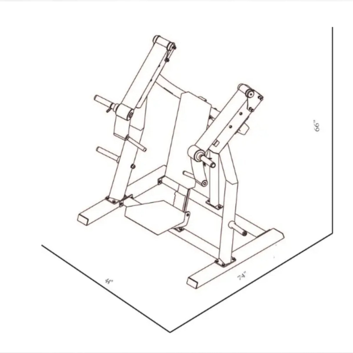 BodyKore Stacked Series Plate Loaded Incline Chest Press GR804 Dimensions