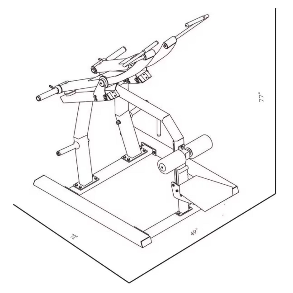 BodyKore Stacked Series Plate Loaded Pull Down GR806 Dimensions
