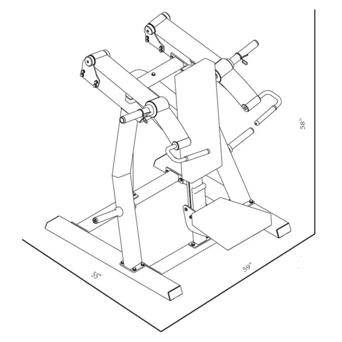 BodyKore Stacked Series Plate Loaded Shoulder Press GR803 Dimensions