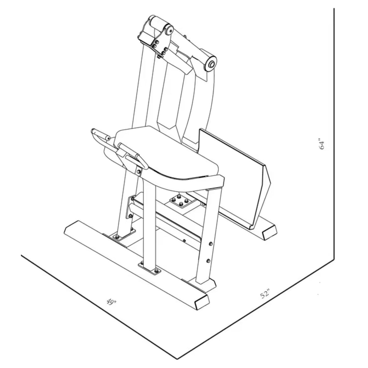 BodyKore Stacked Series Rear Kick GR810 Dimensions