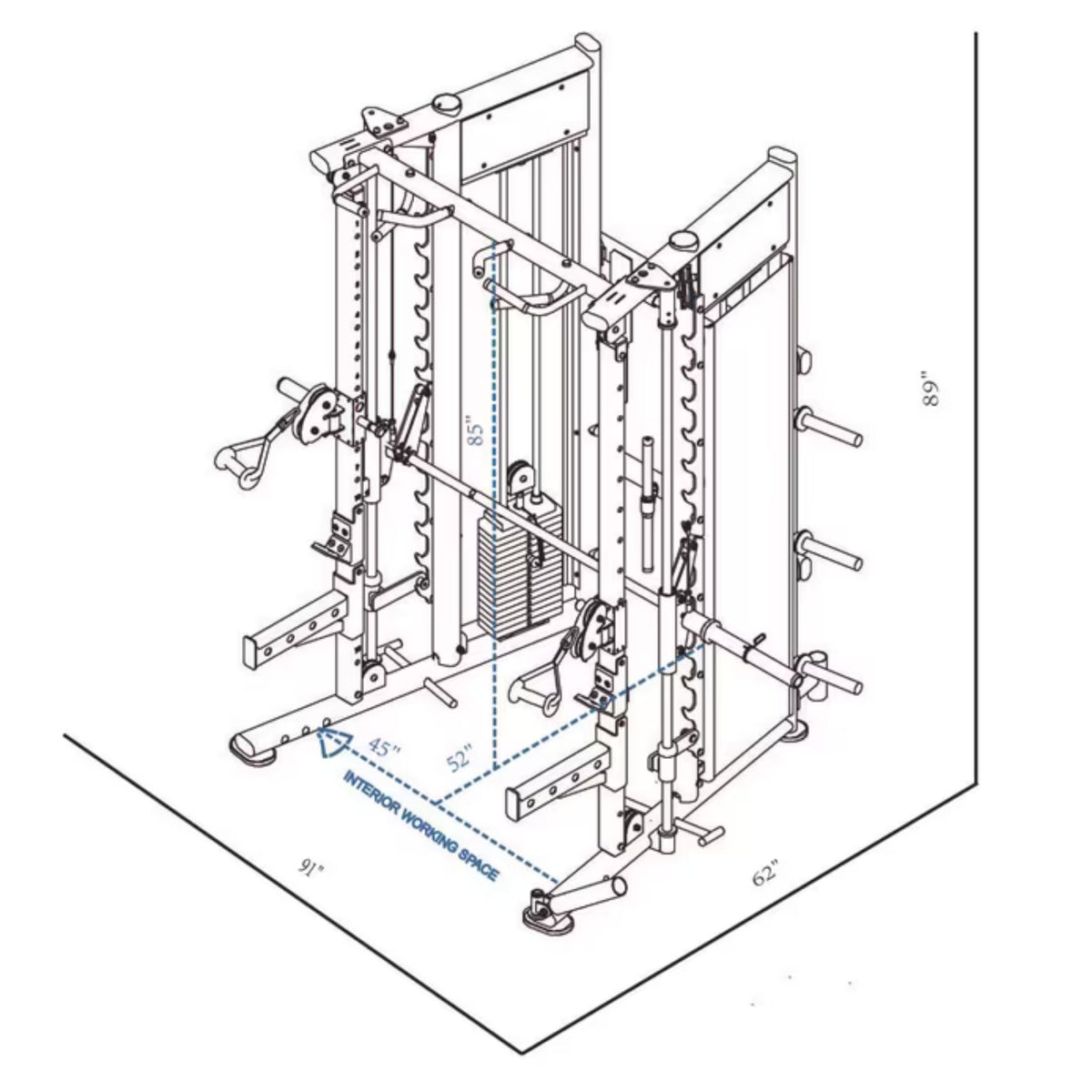 BodyKore Universal Trainer MX1162 dimension