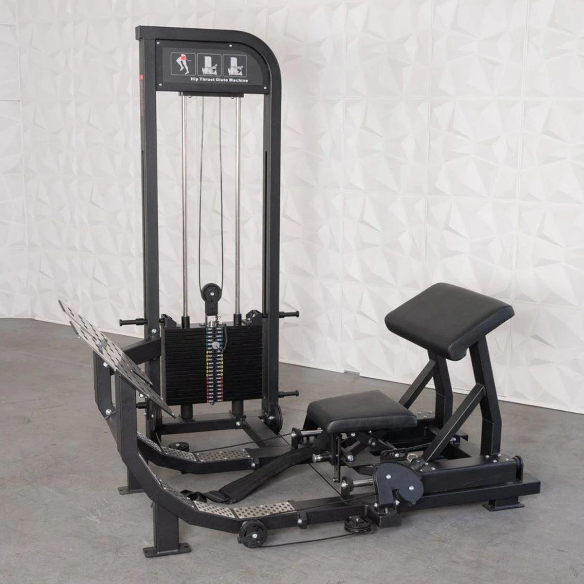 Side view of the Muscle D Excel Selectorized Hip Thrust Glute S-G-HTG