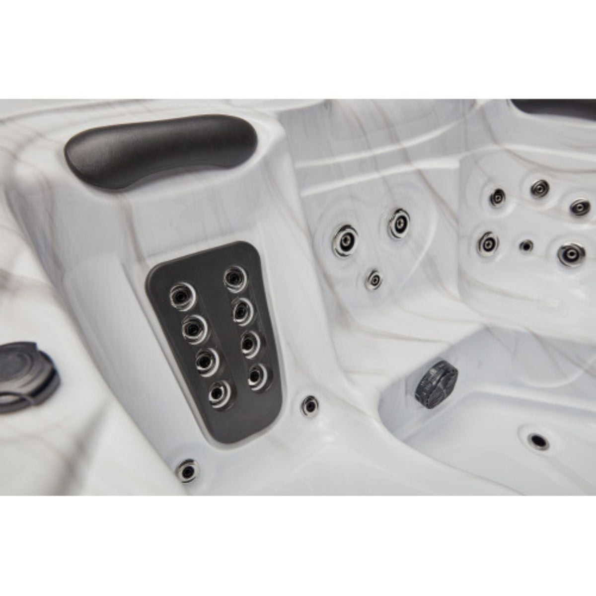 Luxury Spas Estes 5-Person Hot Tub WS-594 Close Up Neck Pillows And Jets Inside View