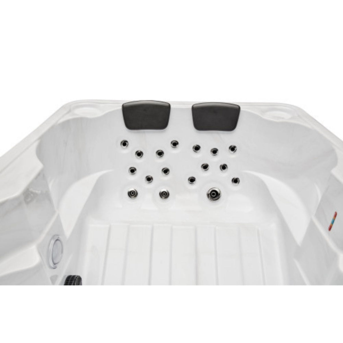 Luxury Spas Regal 4-Person Hot Tub 2 Cushioned Neck Pillows Front View