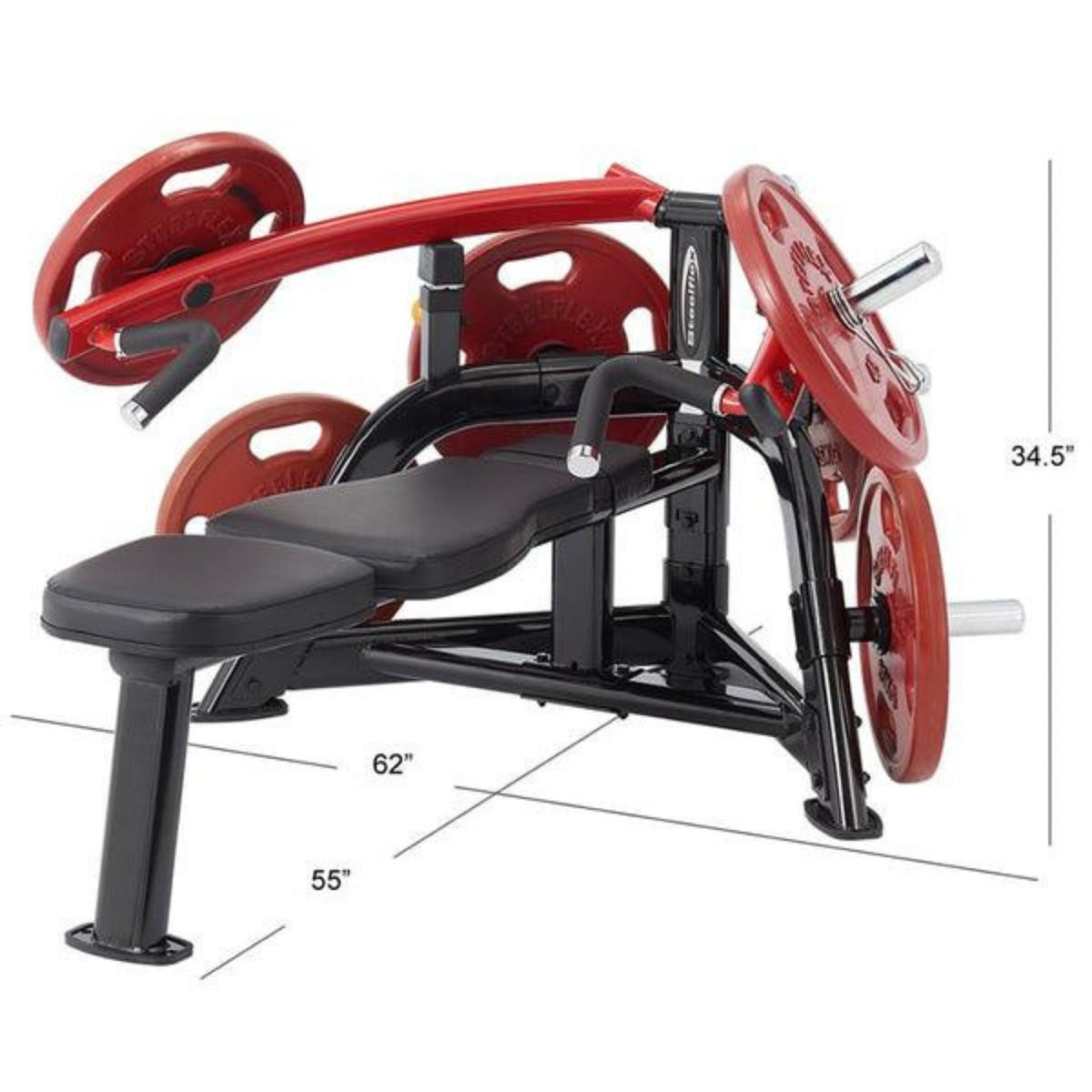 Steelflex PLBP Plate Loaded Bench Press Dimensions