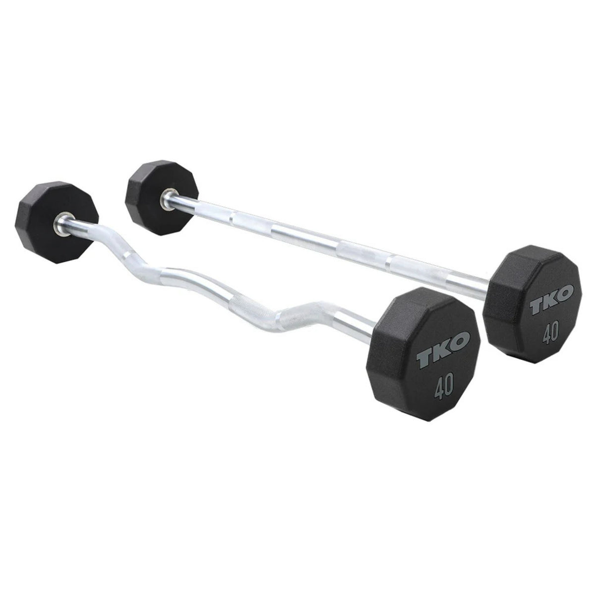 TKO 20-110 lb. Fixed Curl Bar Set, Urethane 808TU-G10
