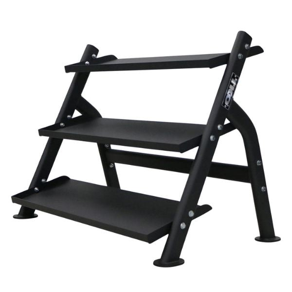 TKO 3-Tier Horizontal Dumbbell Shelf Rack 6235 Angle of Frame