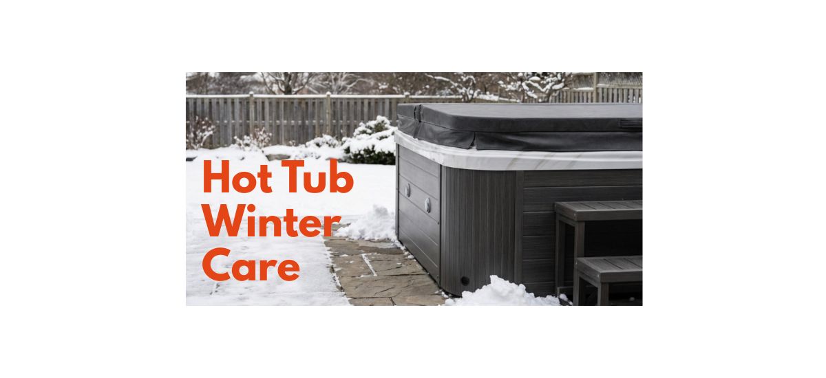 Hot tub in winter with cover sealed and snow cleared