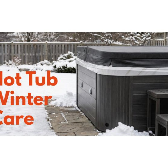 Hot tub in winter with cover sealed and snow cleared