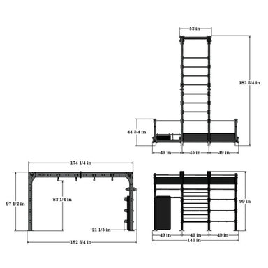 TKO Defiant Bridge 14' with Storage DB-B14TS-848 dimensions