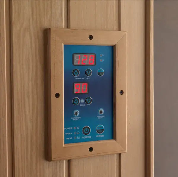2-Person Full Spectrum PureTech™ Near Zero EMF FAR Infrared Sauna  Interior Led Control Panel