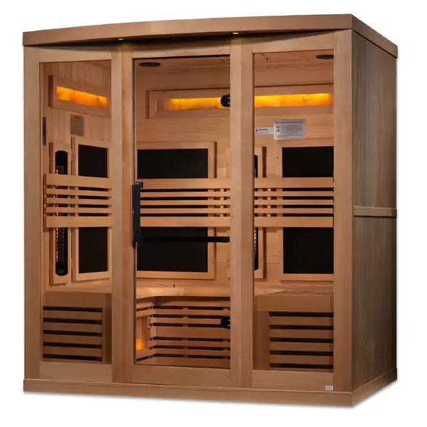 6-Person Full Spectrum PureTech™ Near Zero EMF FAR Infrared Sauna Natural Reforested Canadian Hemlock GDI-8260-01