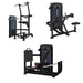 TKO Seated Leg Press & Hack Squat, Seated Mid Row, and Weight Assisted Chin & Dip Combo machine on a solid white background.