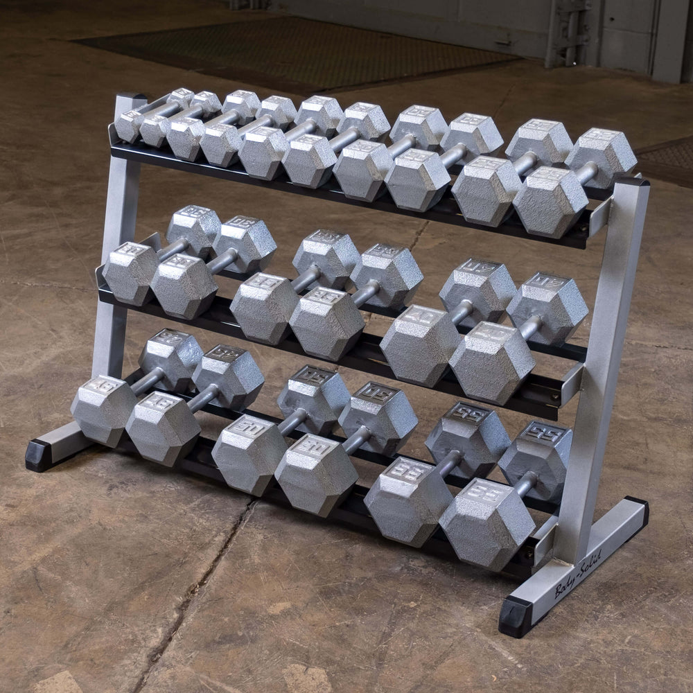 BODY-SOLID 3 TIER HORIZONTAL 48" DUMBBELL RACK GDR48 