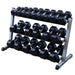 BODY-SOLID 3 TIER HORIZONTAL 48" DUMBELL RACK GDR48 DUMBBELLS BLACK