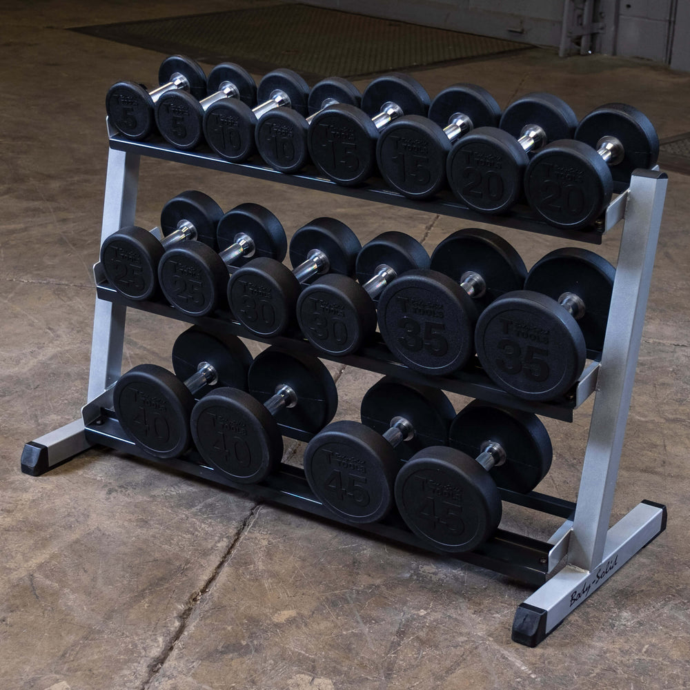 BODY-SOLID 3 TIER HORIZONTAL 48" DUMBELL RACK GDR48