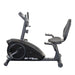 Best Fitness Recumbent Bike BFRB1B Side profile of Best Fitness RB1 recumbent exercise bike highlighting the seat adjustment and flywheel housing.