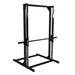 Best Fitness Smith Machine BFSM250B  Body-Solid Smith machine with barbell set in safety position on polished chrome rails in gym