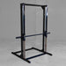 Best Fitness Smith Machine BFSM250B Body-Solid Smith machine with chrome guide rods and safety bar in industrial gym setting.