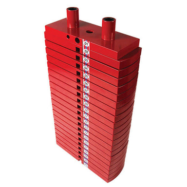 Body-Solid Premium Red Steel Weight Stack 200lbs, 20 X 10lb Plates And Top Plate HP200