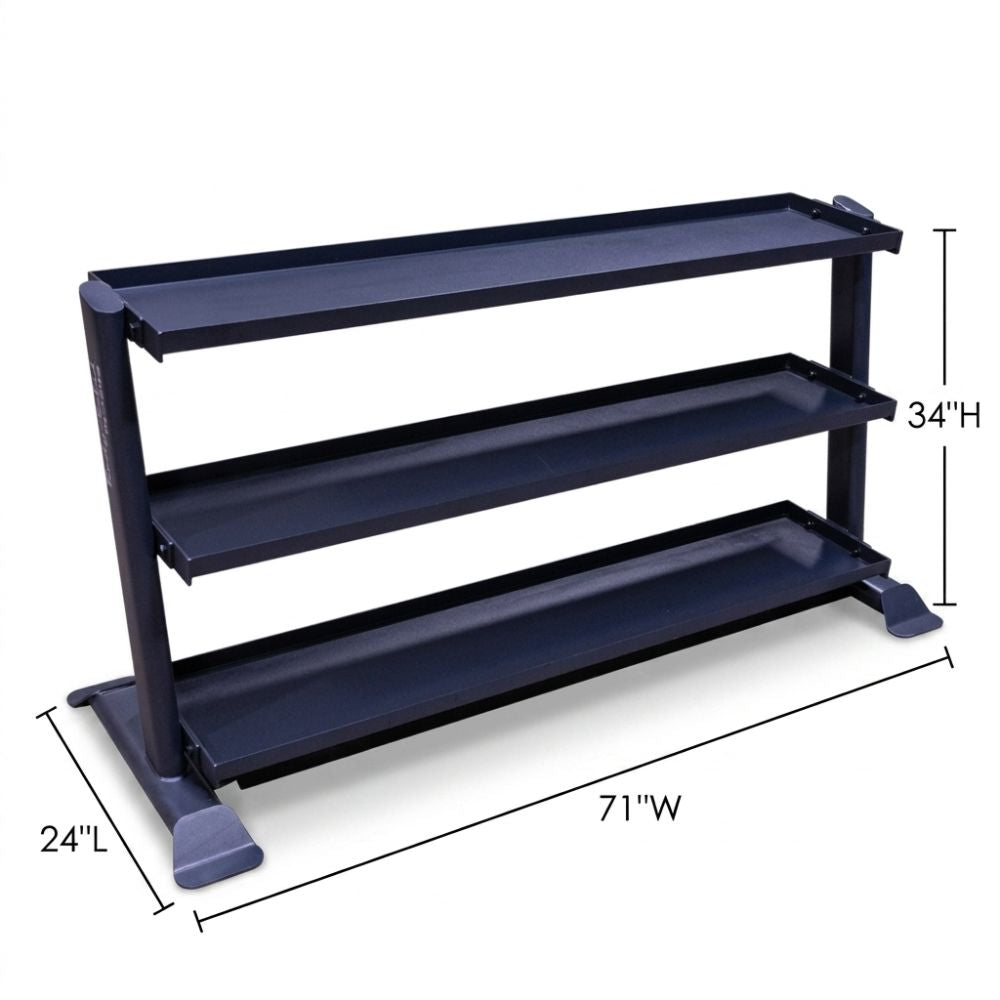 Body-Solid SRK200 Kettlebell Rack with dimensions on a white background